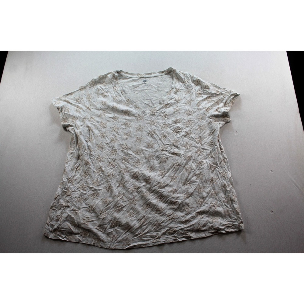dIp Women White Top Short Sleeve Round Neck Casual Size 2X